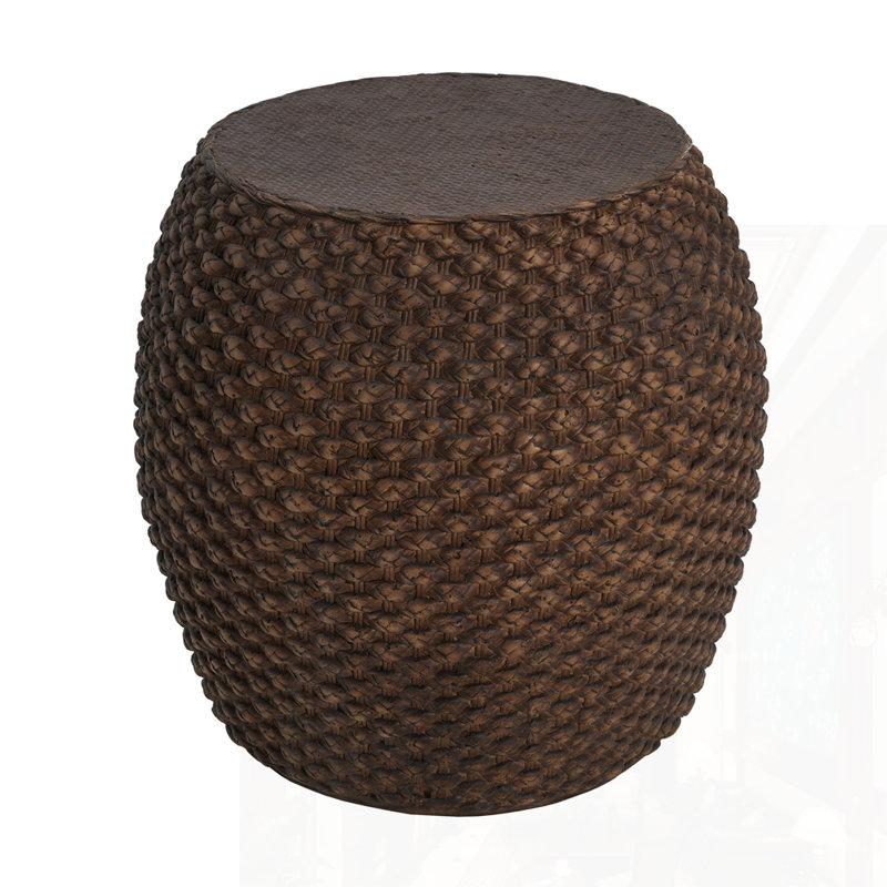 Faux Rattan Side Table