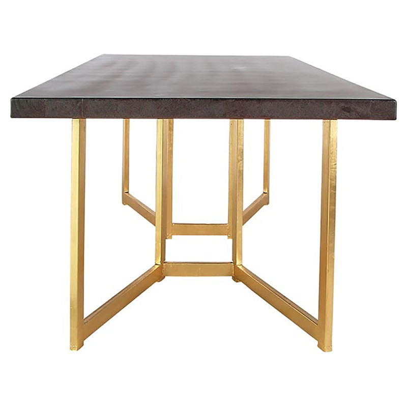 South Hampton 40'' Iron Pedestal Dining Table, Dark Wood