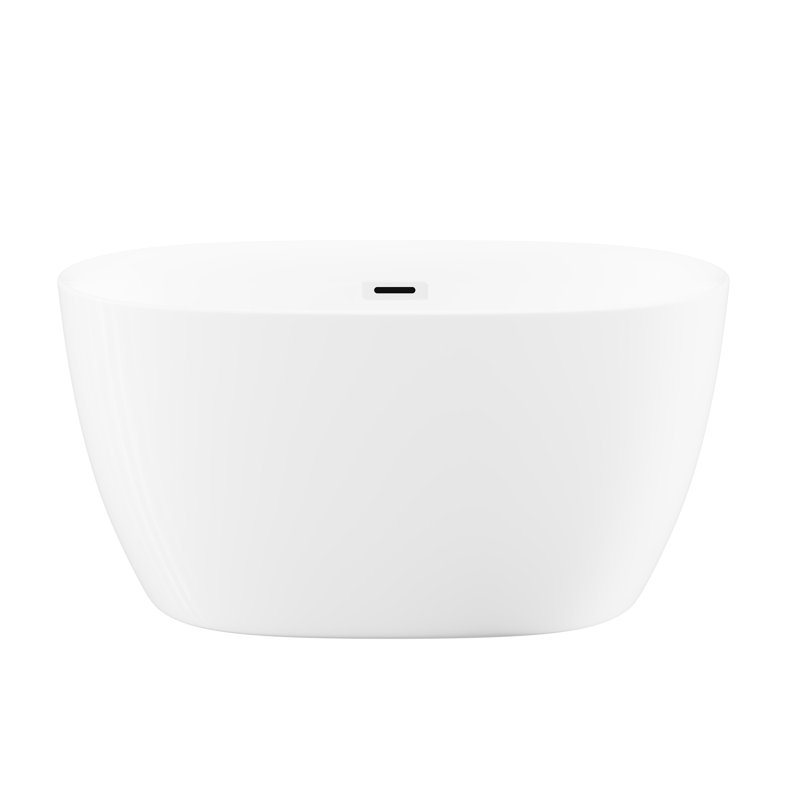 47'' Acrylic Freestanding Tub - Oval Shape, Hygienic Bathing Option, Overflow, Soaking White, Spacious Interior, Bathroom