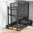 Cabinet Trash Can Pull Out Kit, Heavy Duty Under Sink Garbage Can Pull Out And 30 Qt Metal Mesh Trash Can, Trash Can Drawer Slider For Kitchen Cabinet Counter, Trash Can Included-Black