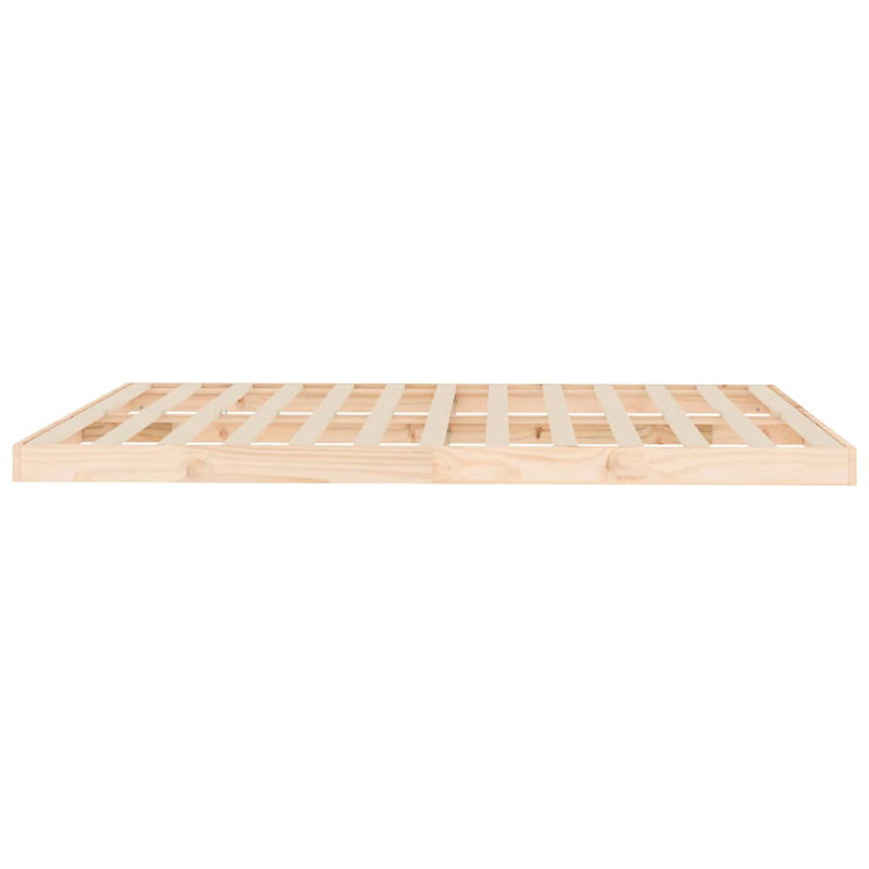 Floor Bed Frame Natural 213.5 x 104 x 9 cm Solid Pine Wood Low Profile Montessori Bed Frame, Queen