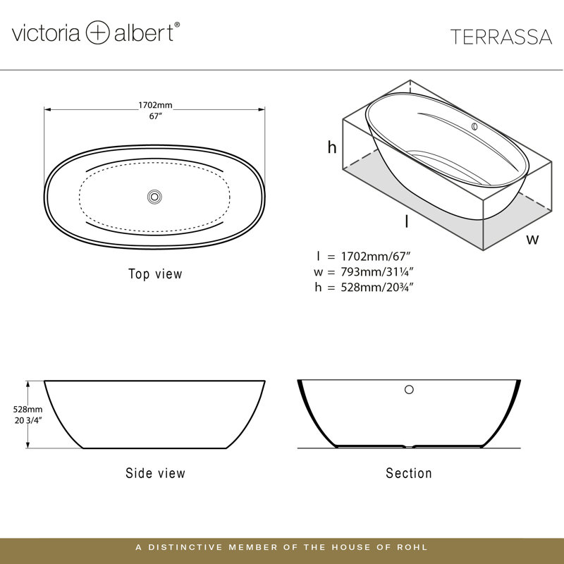Terrassa Freestanding Soaking Bathtub