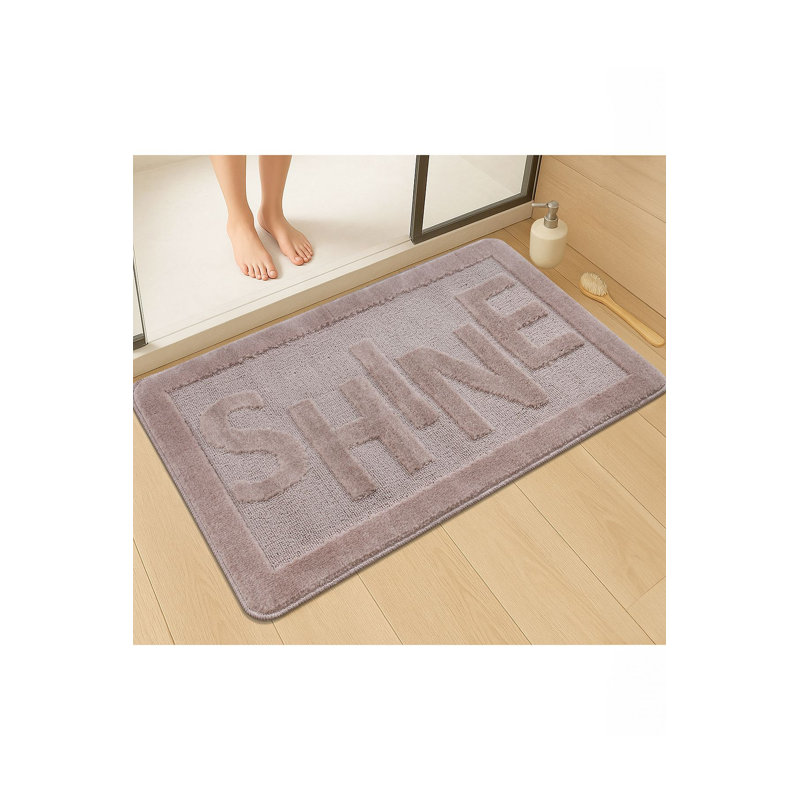 Tapis de bain de haute qualité, couleur vison, 23,6 po x 39,4 po | 100% polypropylène, épaisseur totale: 0,4 po, semelle antidérapante en latex naturel | Lavable à la machine à cycle délicat, doux et durable pour le confort de la salle de bain