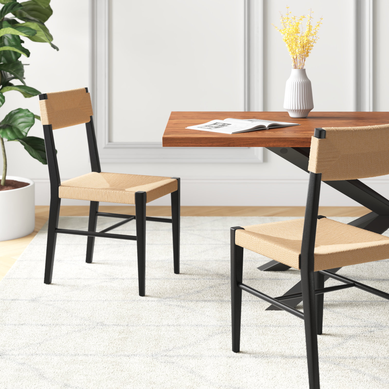 Gettysburg Woven Side Chair, Black, Black