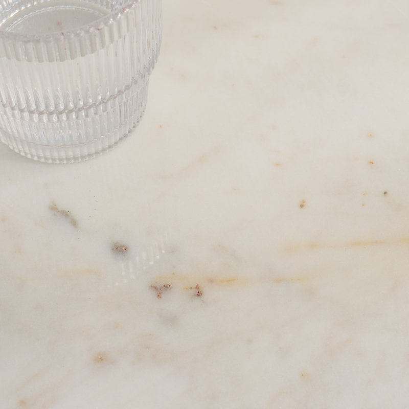 Table de bout Evelynn, Laiton, Marbre blanc