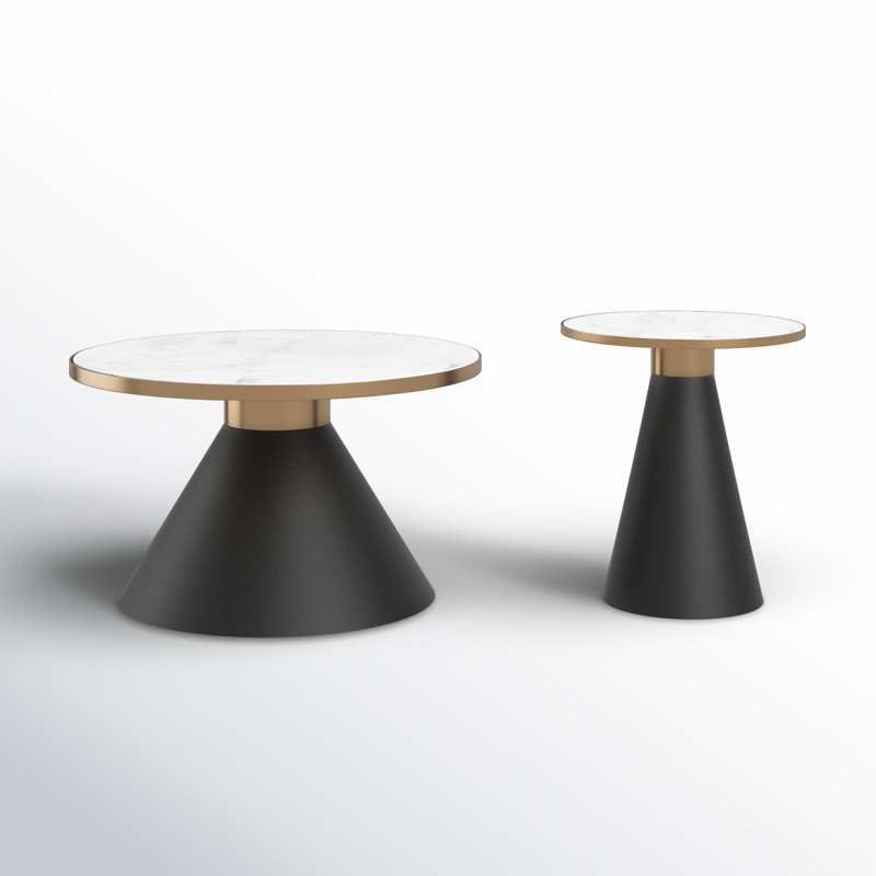 2 - Piece Marble Top Living Room Table Set