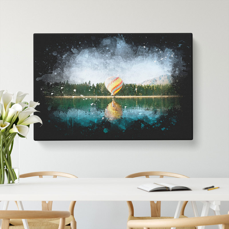 Hot Air Balloon Vol.1 Paint Splash - Wrapped Canvas, 40cm H x 60cm W x 3cm D