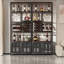 Armoire-bar industrielle avec porte-bouteilles en bois
