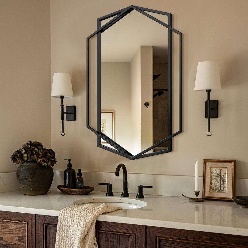 Miroir mural Hexagon, 32 po x 23 po