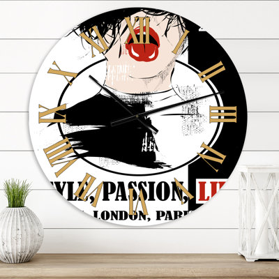Style Passion Life Fashion Girl - horloge murale rétro