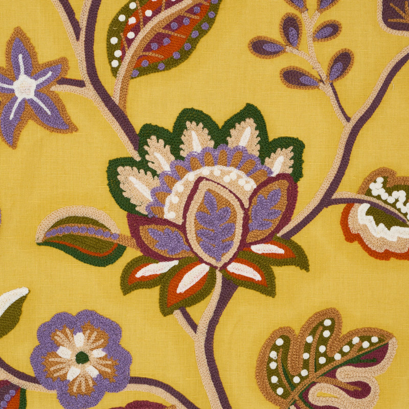 Loulou Embroidery Fabric, Marigold