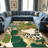 Green Beige Leopard Print carpet-easy to clean, machine-washable, soft and comfortable; suitable for door mats, kitchens, living rooms, bedrooms, corridors, and laundry areas. Easy to clean, durable carpet for home decoration.-128973630