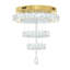 Lustre moderne en cristal doré de 50 cm (20 pouces) pour salon ou chambre à coucher, plafonnier encastré, température de couleur 2700-6000 K