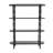 Wooden Oval 3 Shelf Storage Black Shelving Unit with Turned Legs and Beaded Edges