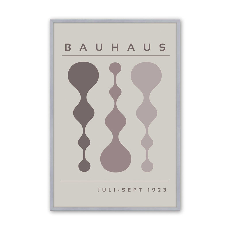 «Warm Taupe», affiche rétro Bauhaus, H 15,25 po x l 12,25 po, Chrome poli