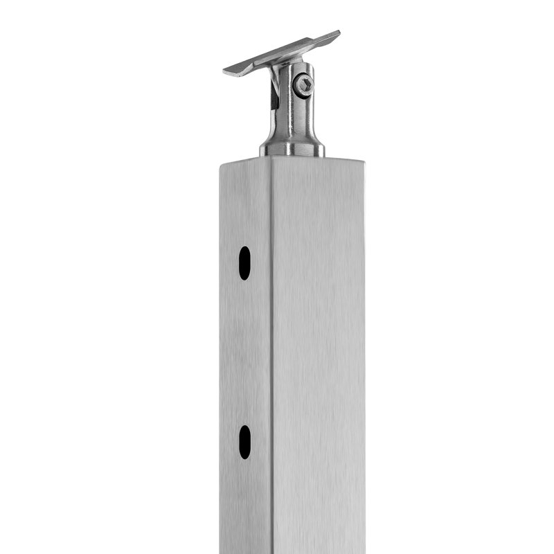 VEVOR Cable Railing Post Steel 30° Angled for Stairs with Pre-Drilled Holes, 106.7cm H x 5.1cm W x 5.1cm D, Silver