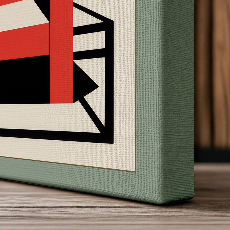 De Stijl Chair Geometric - Wrapped Canvas, 36x24 - 91.4 x 61.0 cm, Sage Border