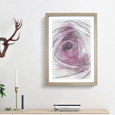 The Heart of a Pink Rose in Abstract - Picture Frame Graphic Art Print on MDF