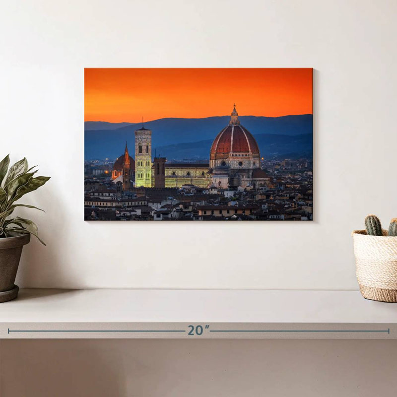 Cathédrale de Nicci Florence au crépuscule, H 8 po x l 12 po