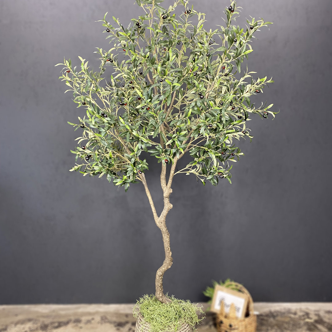 94'' Faux Olive Tree in Pot Liner Primrue
