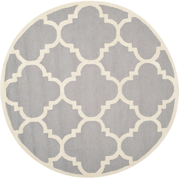 Tapis géométrique en laine touffeté à la main Cannen, Rond 10 pi
