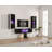 Bhhatu Floating Highgloss Entertainment Center with Electric Fireplace and 2 Bookcases-324347099-326985957