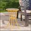 Outdoor Side Table with Tile Mosaic Table Top and Metal Legs, Yellow