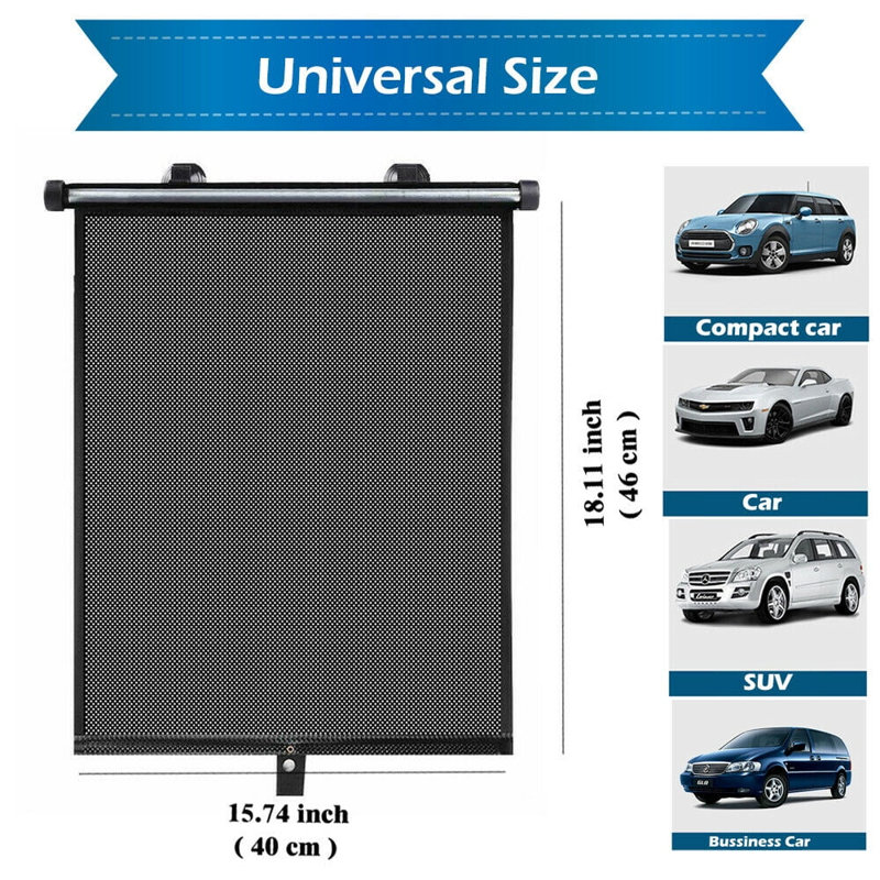 Car Auto Retractable Side Window Sun Shade Shield Cover Roll Curtain Visor