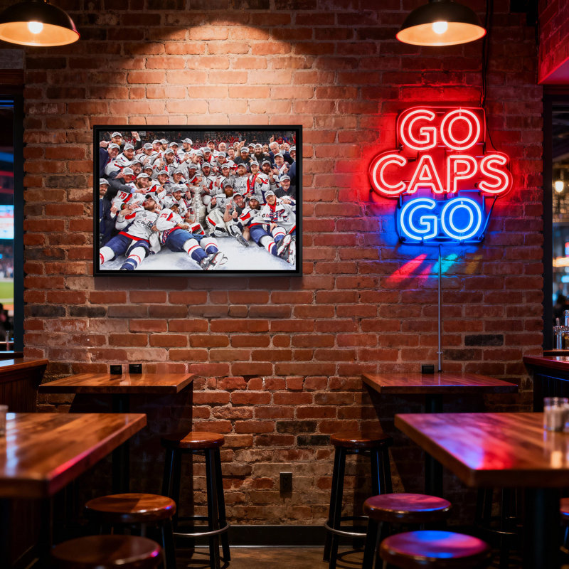 Washington Capitals 20 x 29, toile encadrée 2018, coupe Stanley