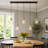 41.7" W 5-Light Dimmable Linear Kitchen Island Pendant With Teardrop Glass Shade