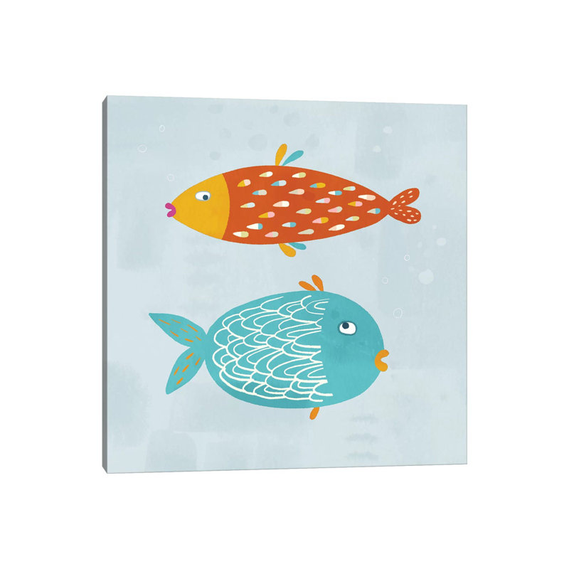 «Sarcastic Fish» par Nic Squirrell - impression d'art graphique, H 18 po x l 18 po x 1,5 po, Toile tendue, Pas de tapis