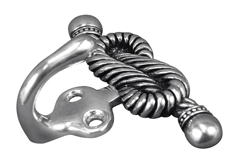 Equestre Wall Hook, Antique Silver