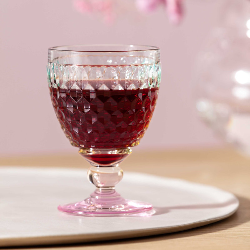 Villeroy & Boch Boston Pearl Red Wine Goblet, Set of 4, 10 ozs, Crystal Glass, Made in Germany, Multi-colored
