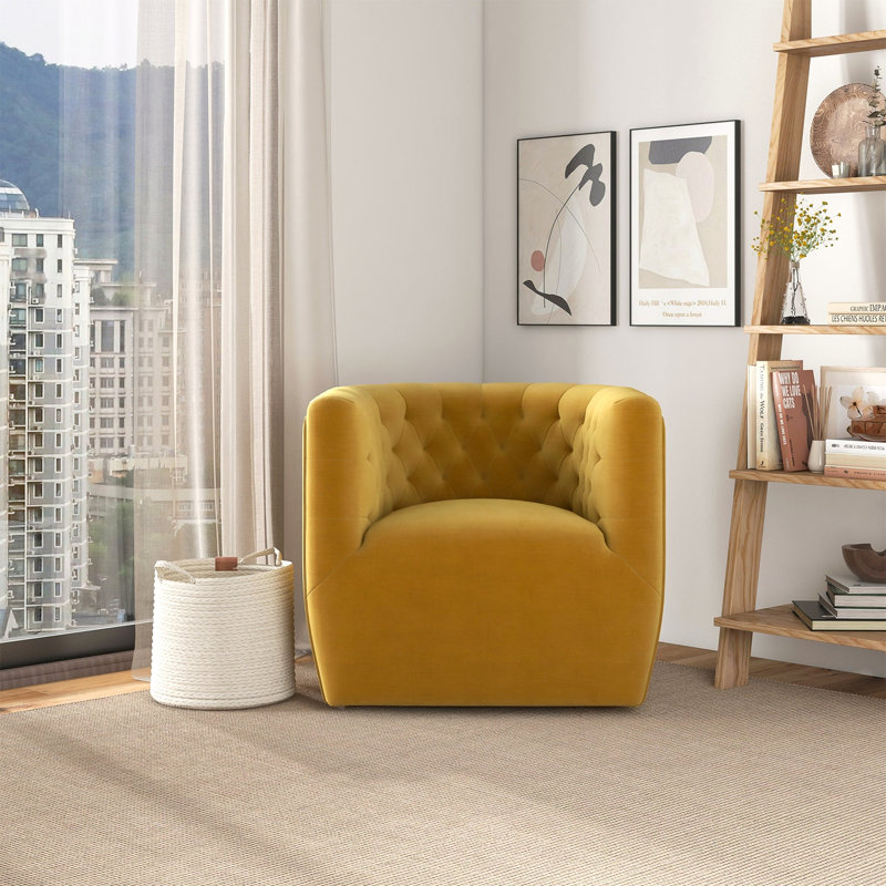 Chaise pivotante Delaney, Jaune