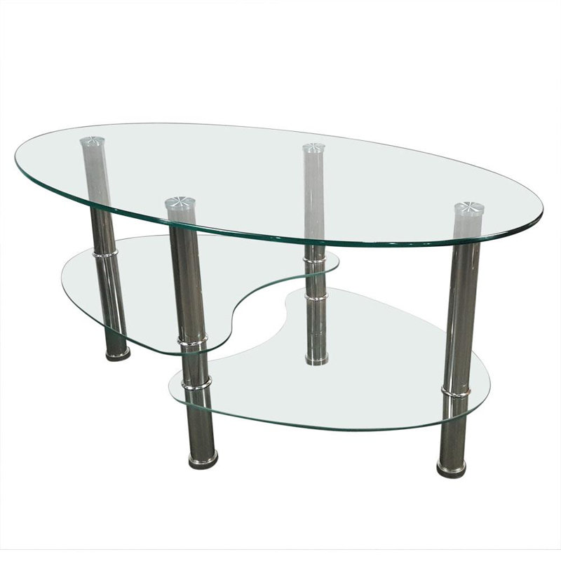 Glass Top Single Coffee Table, Clear