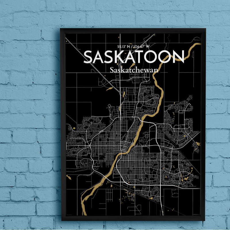 Saskatoon City Map - No Frame Print, 43.2cm H x 27.9cm W
