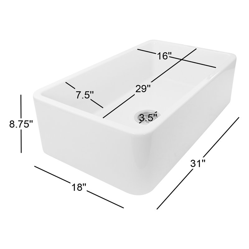 31'' L Single Basin Kitchen Sink