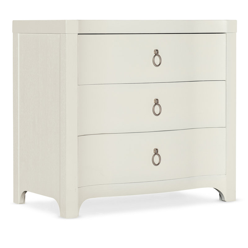 Table de chevet à trois tiroirs Serenity, Beige