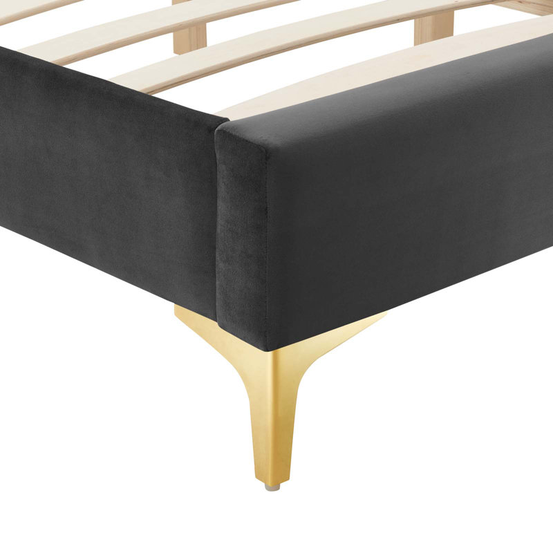 Structure de lit Sutton Performance Velvet, Anthracite, Complète