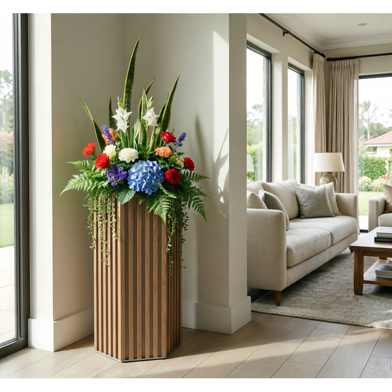 30 po Pot à fleurs H, 30.25" H x 14.38" W x 16.5" D, Châtaigne