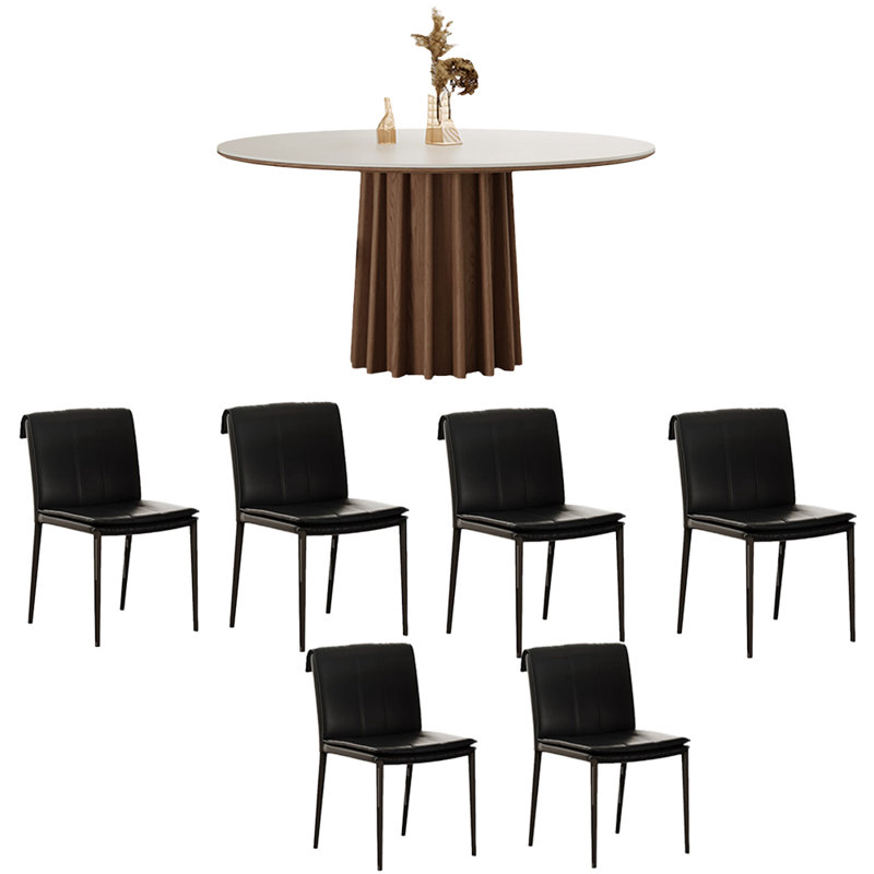 Modern simple rock plate dining table sets, 29.52"H x 59.05"L x 59.05"W