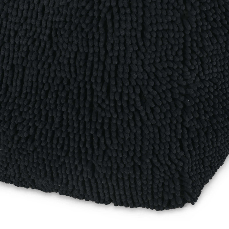 Pouf carré en microfibre Spongy, gris anthracite foncé