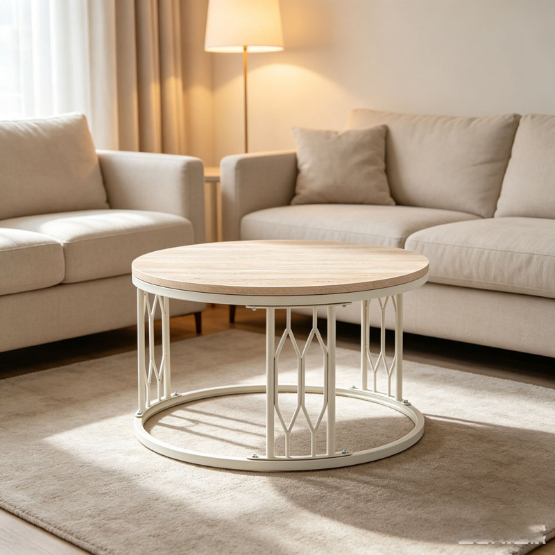 Table basse 27,5 pouces, White,Wood