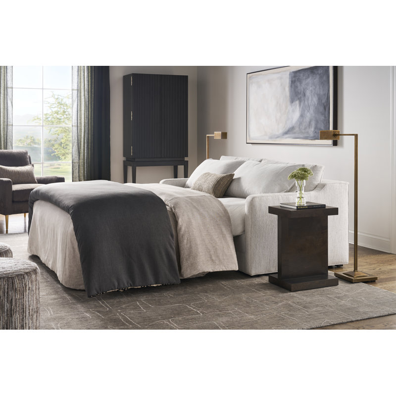 Michael Weiss Haskell 19" Wide Round Standard Ottoman, Casa Blanca, Ozark Marina Cotton