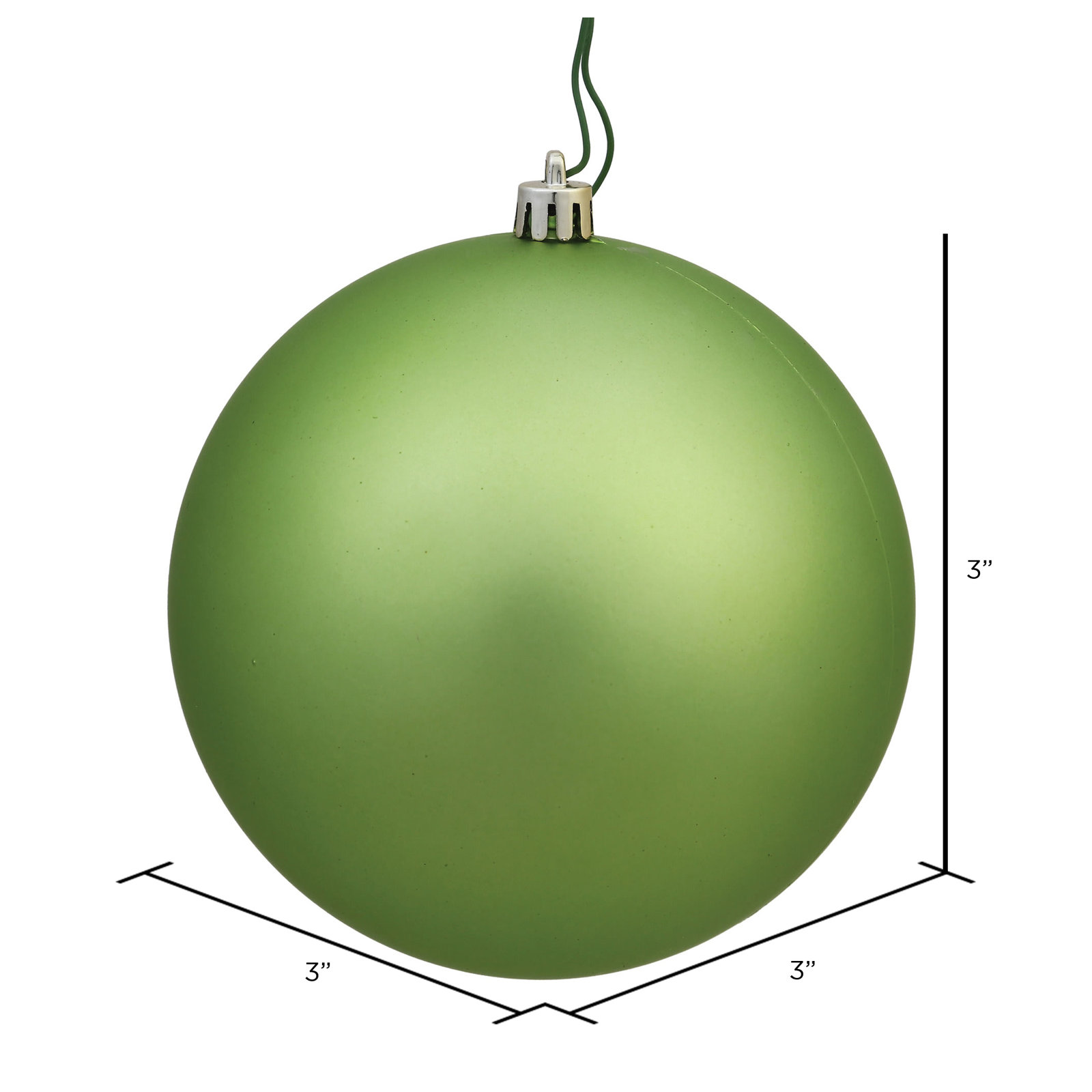 Holiday Décor Ball Ornament, 3" H x 3" W x 3" D, Matte Celadon