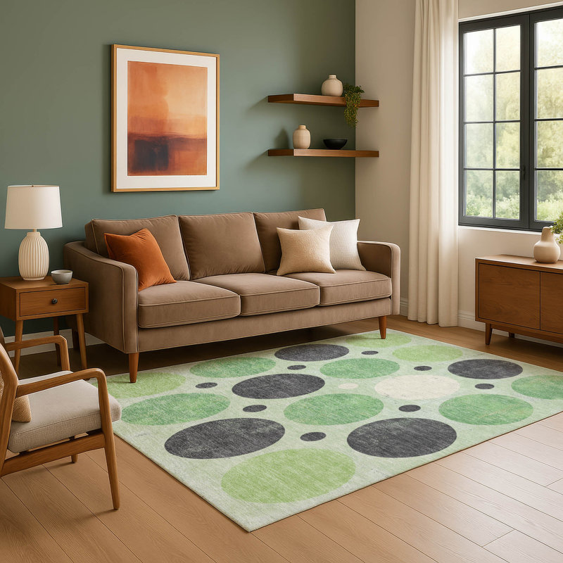 Premium Machine Washable Mayfield AMF1949 Geometric Rug, Rectangle 9' x 12'