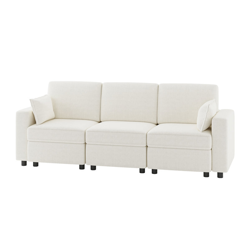 Canapé modulaire 3 pièces Vickey, Blanc
