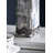 Silver Decorative Glass Bottle Vase With Bronze Leaf Accents