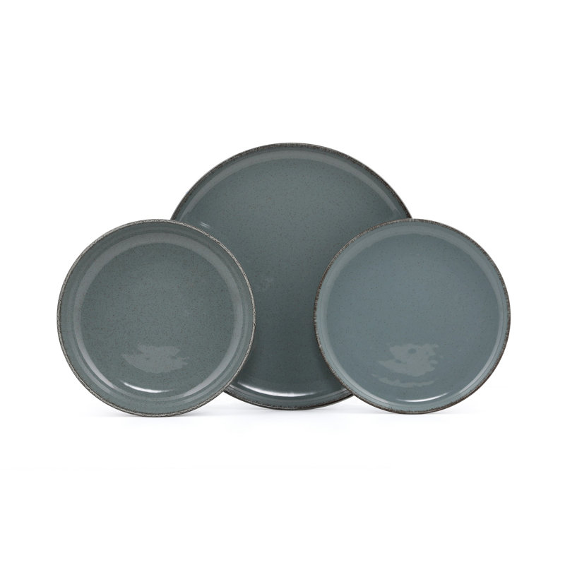 Dekker Piece Porcelain China Dinnerware Set - Service for 18, Blue