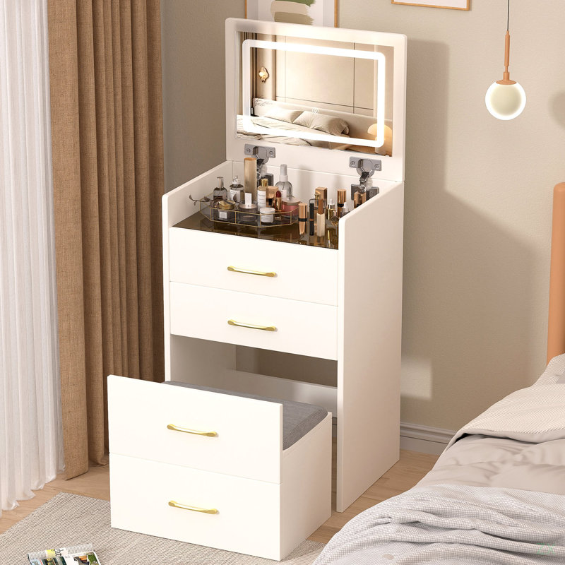 Ensemble de meuble-lavabo 3 en 1 avec miroir ouvert